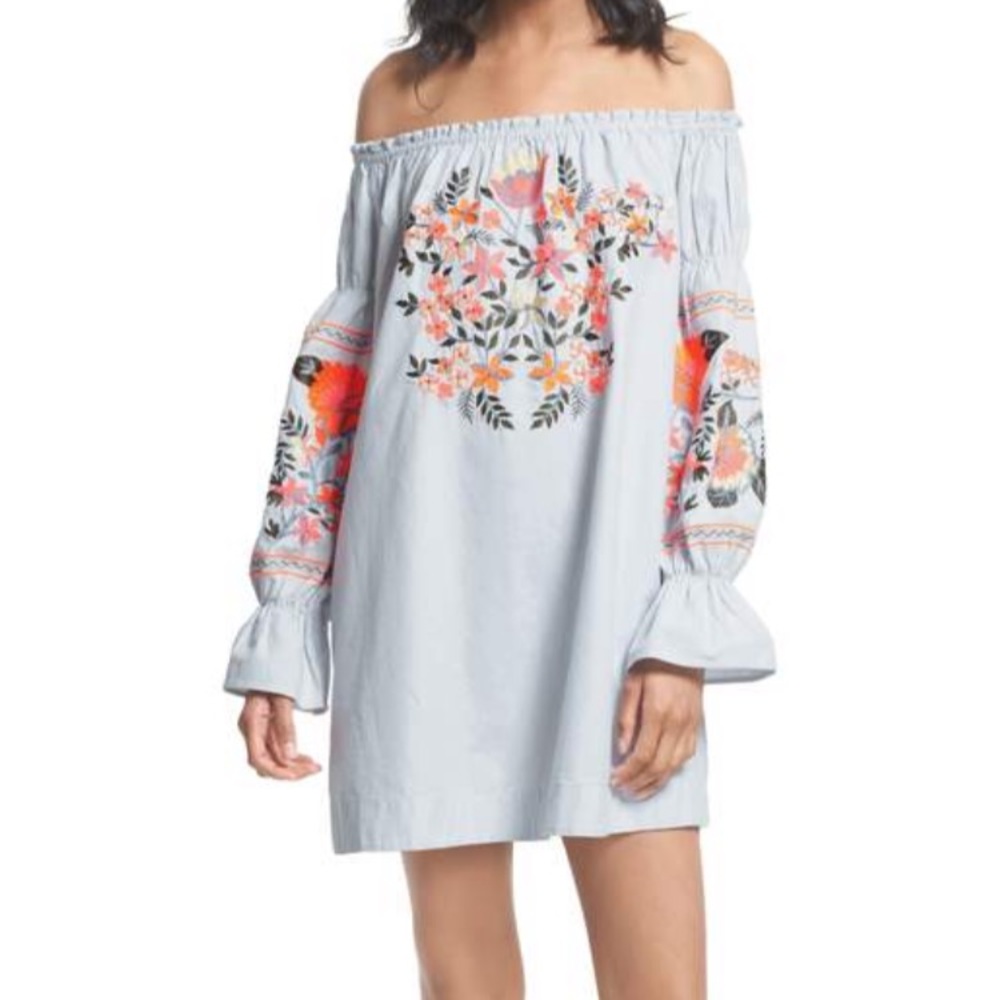 Free people embroidered dress NWT